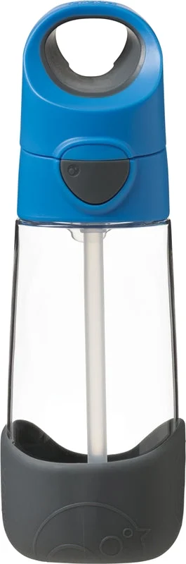 B.Box Bottle with Straw bottiglia con cannuccia Blue grigio 450 ml