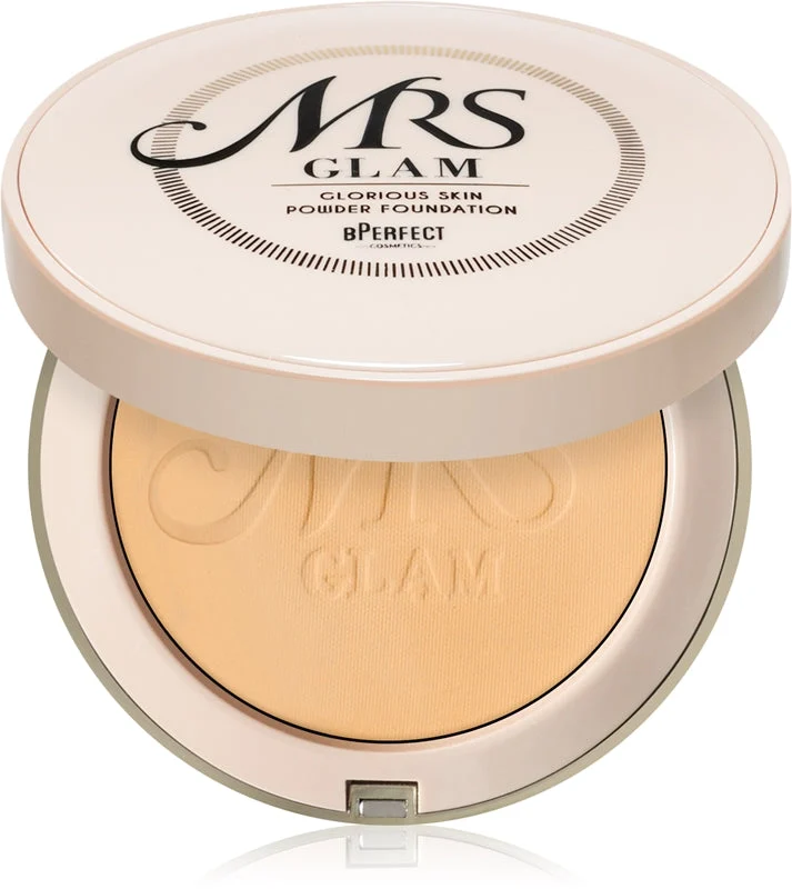 BPerfect Mrs Glam Glorious cipria compatta per un finish opaco colore 04 medio dorata 70 g