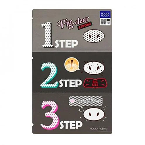 Kit 3 fasi testa nera trasparente naso di maiale Strong 1pz
