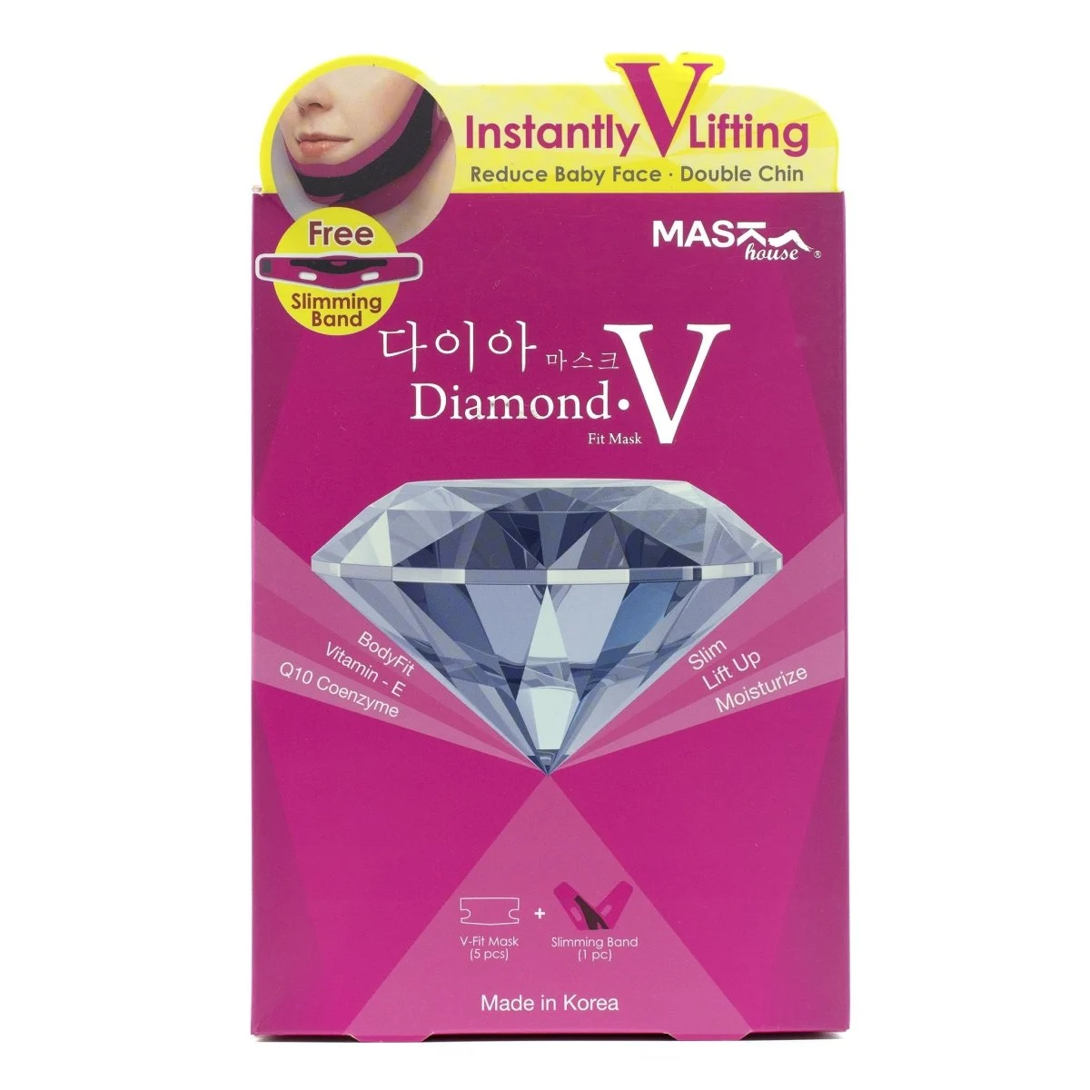Diamond V Fit Mask Box Set (5 maschere V-Fit + 1 fascia dimagrante)