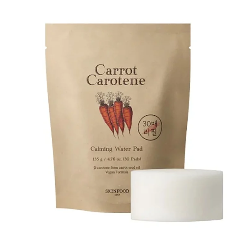 Ricarica di cuscinetti d'acqua calmanti alla carota e carotene (30 cuscinetti)