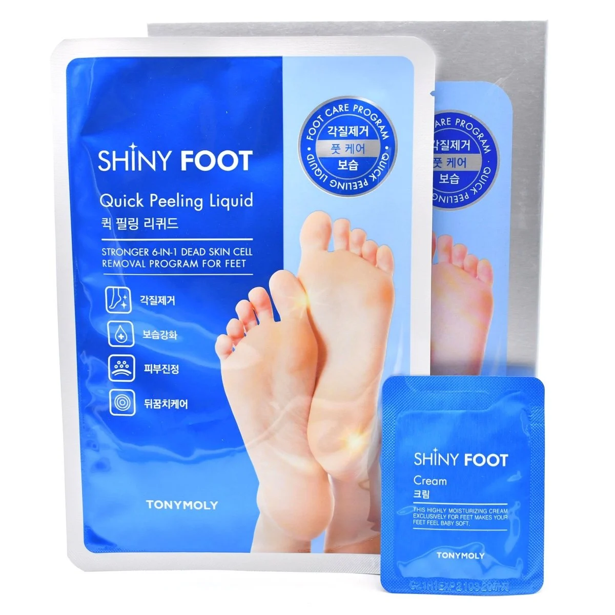 Shiny Foot Quick Peeling Liquid 1pack (Maschera piedi + crema piedi lucida)