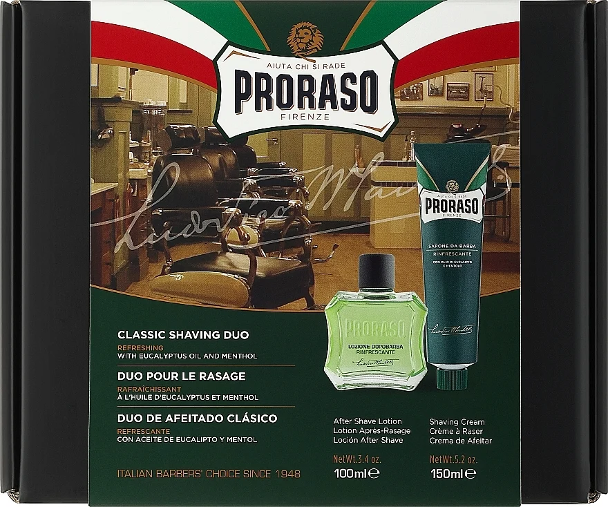Set da barba con mentolo ed eucalipto