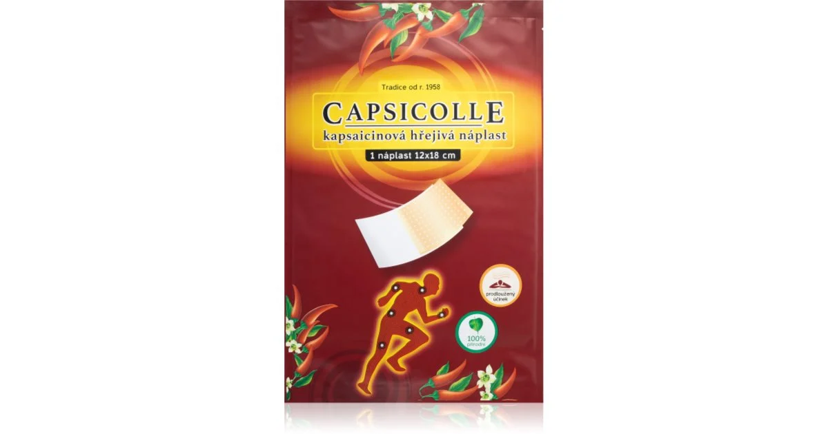 Capsicolle Capsaicin 12 × 18 cm cerotto riscaldante con effetto antidolorifico rafforzato 1 pz