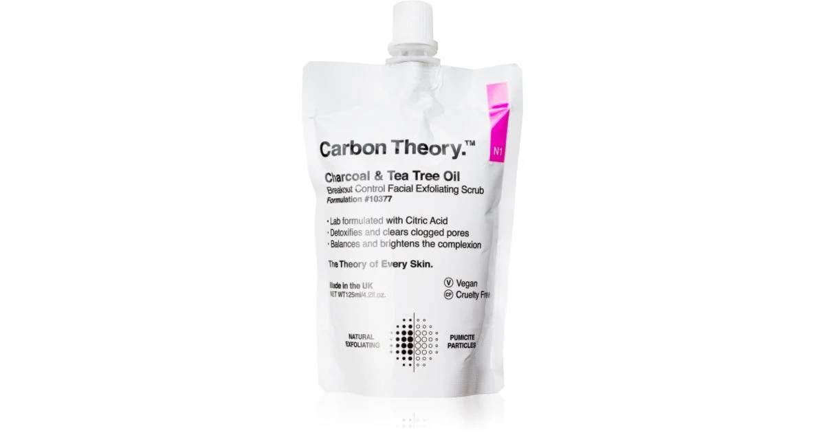 Carbon theory Scrub esfoliante per il viso con carbone e olio di melaleuca Breakout Control - 125 ml