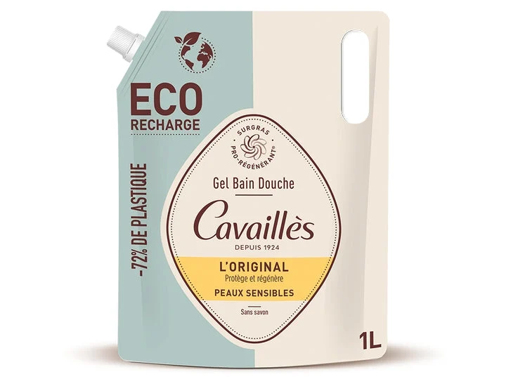 Cavaillès Gel Bagno Doccia - L'Original - Pelle Sensibile 1 L - ECO-RECHARGE