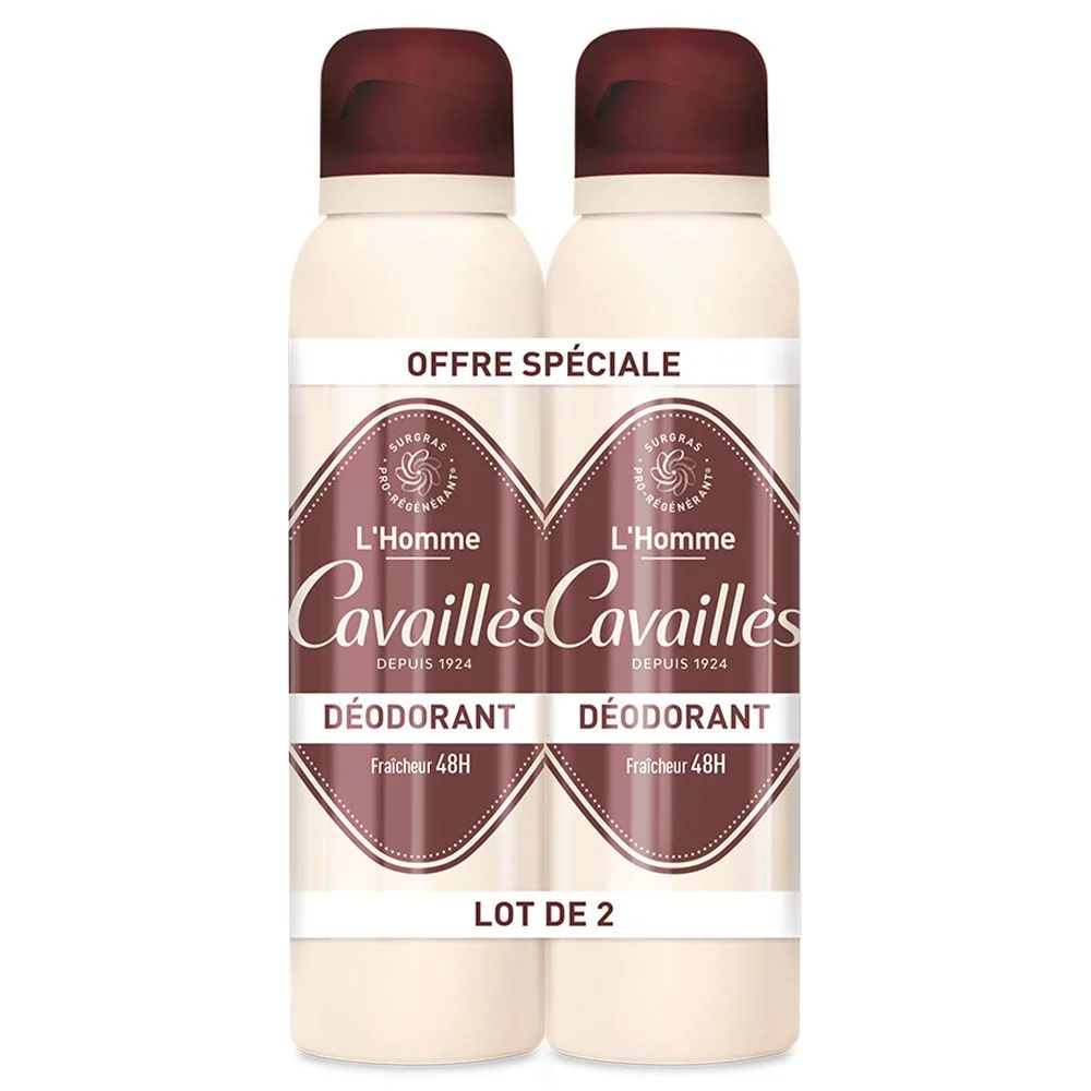 Cavaillès - L'Homme - 48H Freshness - Deodorante Spray Confezione 2x150ml × 2