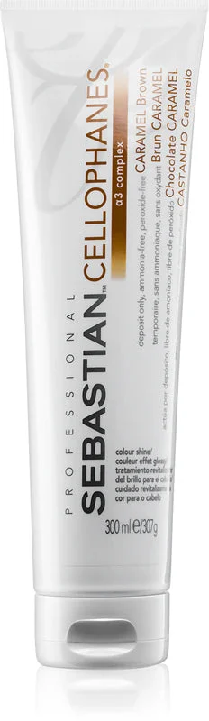 Sebastian Professional Cellophanes maschera triplo uso per capelli colorati Caramel castano 300 ml