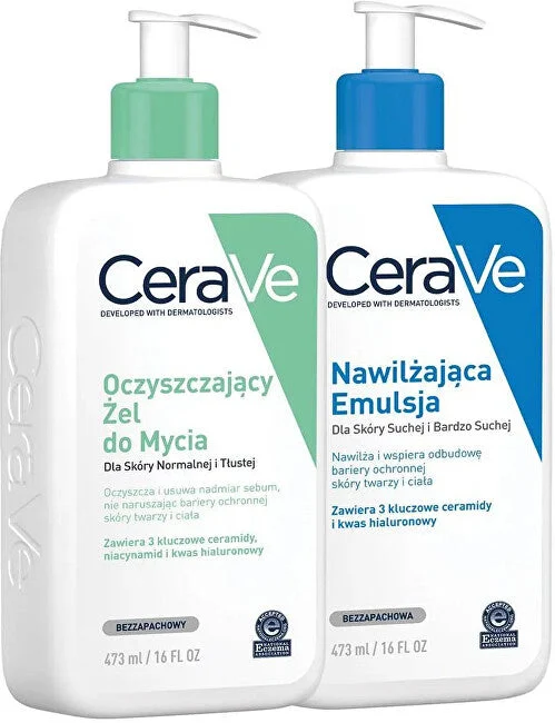 Cerave Set di gel detergente ed emulsione idratante 2 x 473 ml