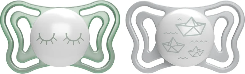 Chicco Physio Light Physio Forma Night ciuccio 16-36 m verde/Grigio 2 pz