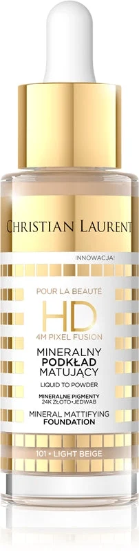 Christian Laurent Pour La Beauté fondotinta opacizzante lunga tenuta colore 101 Light Beige 32 ml
