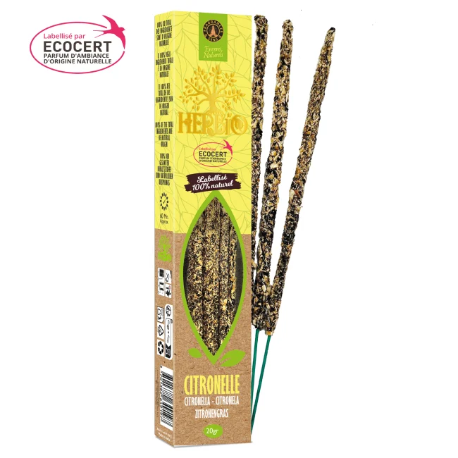 Citronella - Bastoncini di incenso Herbio - Ecologici - 20g