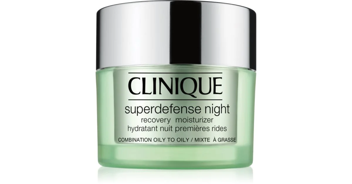 Clinique Superdefense™ Night Recovery crema idratante notte antirughe per pelli grasse e miste 50 ml