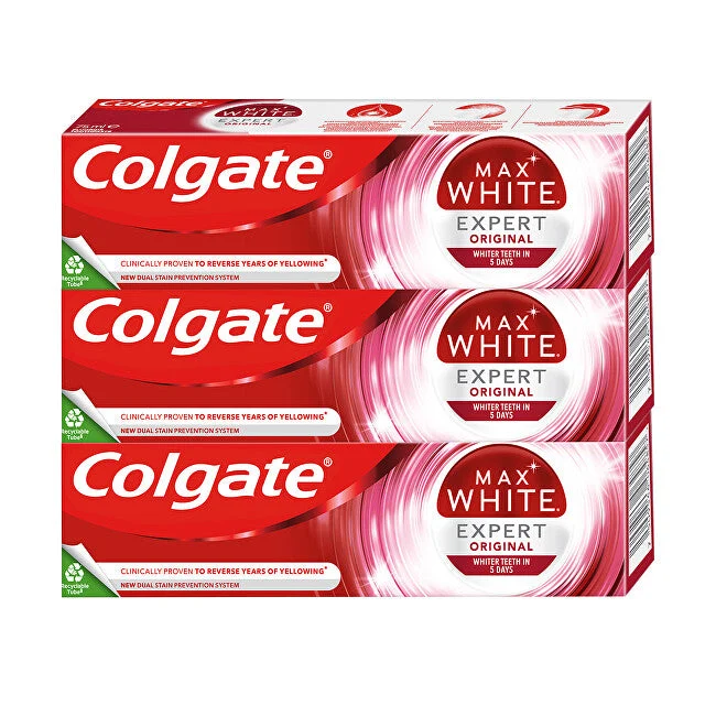 Colgate Dentifricio Sbiancante Max White Expert Original 3 X 75 Ml