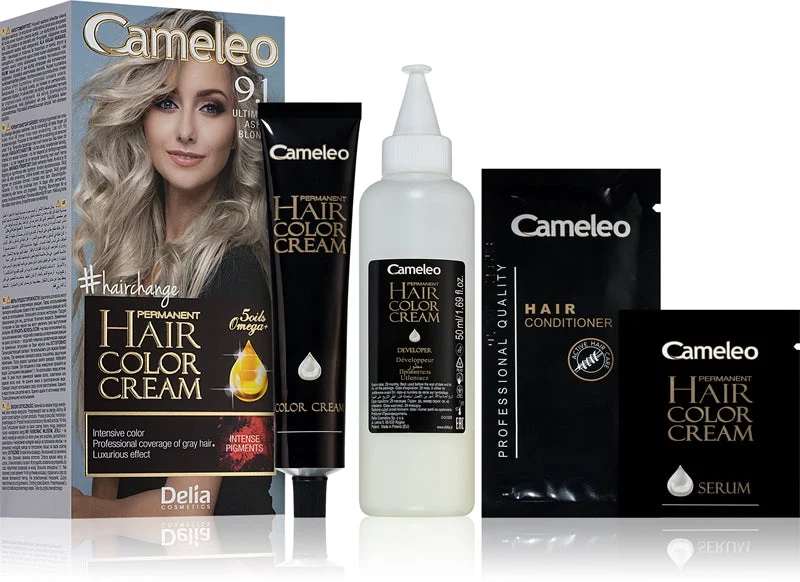 Delia Cosmetics Cameleo Omega Tinta Permanente Per Capelli Colore 9.1 Biondo Cenere Ultimate