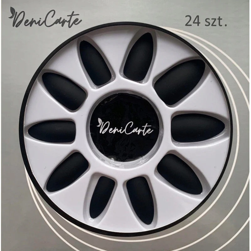 Deni Carte Matte unghie artificiali, 24 pezzi, colore a scelta Nero