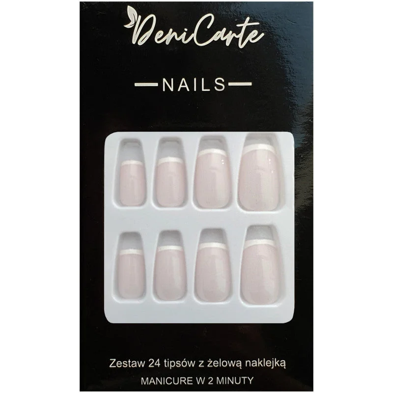 Deni Carte Tipsy French - unghie artificiali in stile francese, vari modelli Rosa Bianco Francese