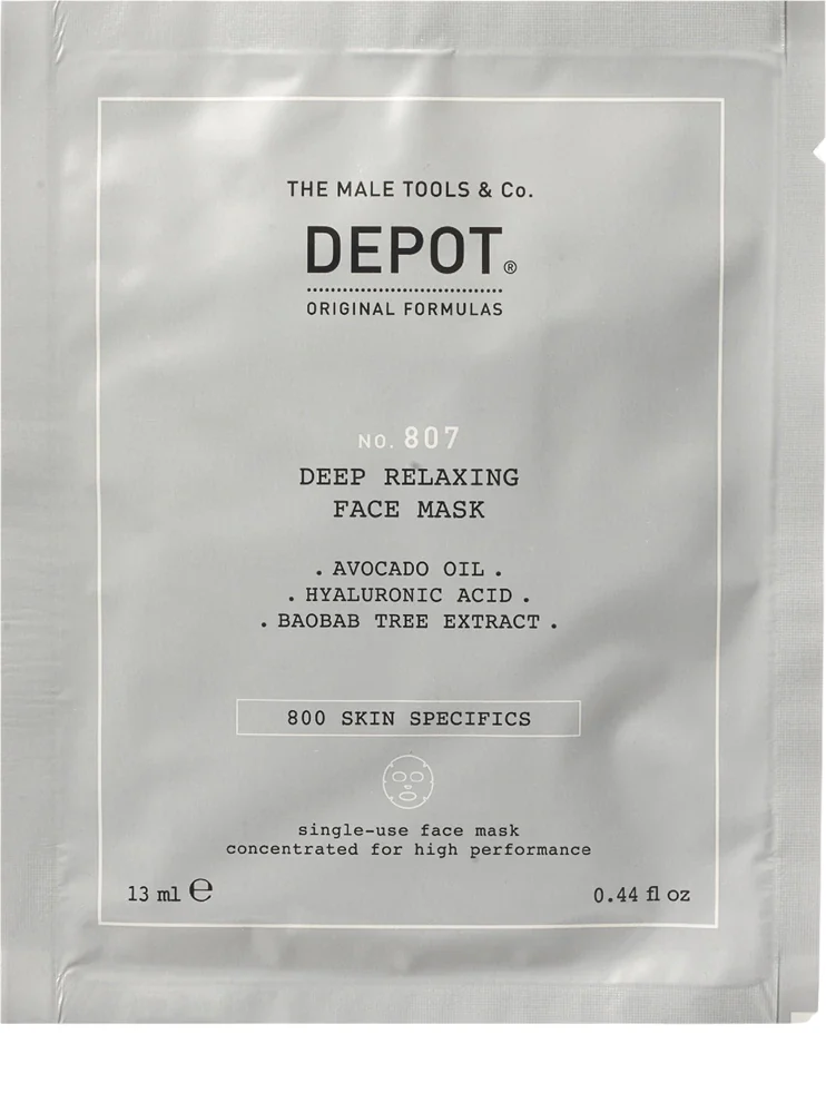 Depot, 800 specifiche per la pelle n. 807, acido ialuronico, nutri-lenitivo, maschera in tessuto, per il viso, 13 ml