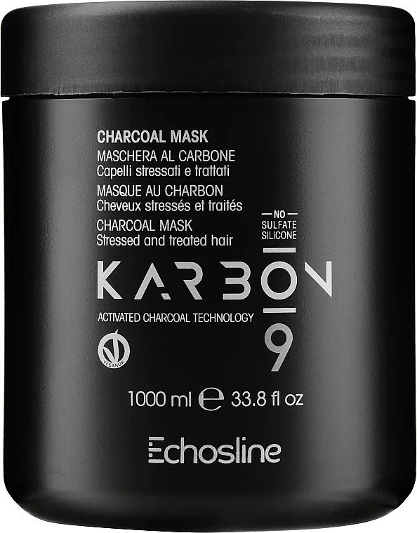 Maschera capelli al carbone attivo