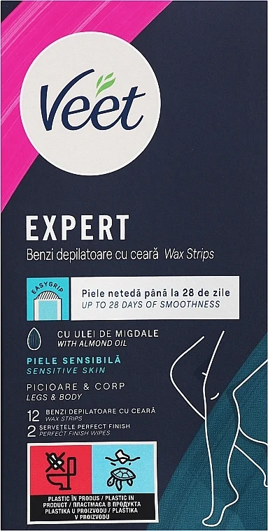 Strisce di cera per corpo e gambe con olio di mandorle e profumo di fiordaliso