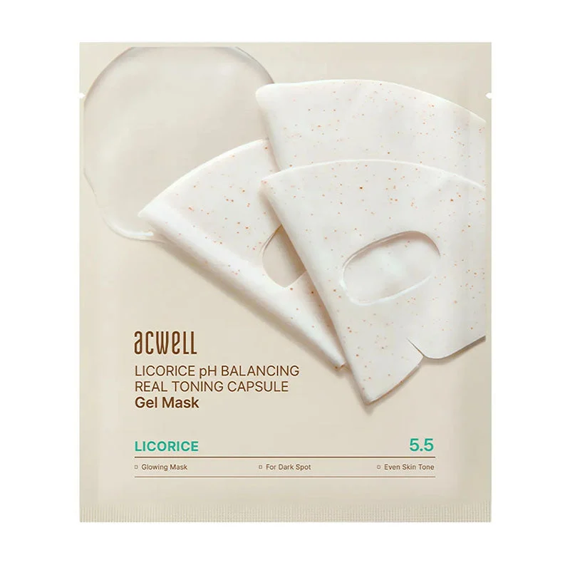 Maschera gel tonificante in capsule alla liquirizia, riequilibrante del pH, 34 g (4 fogli)
