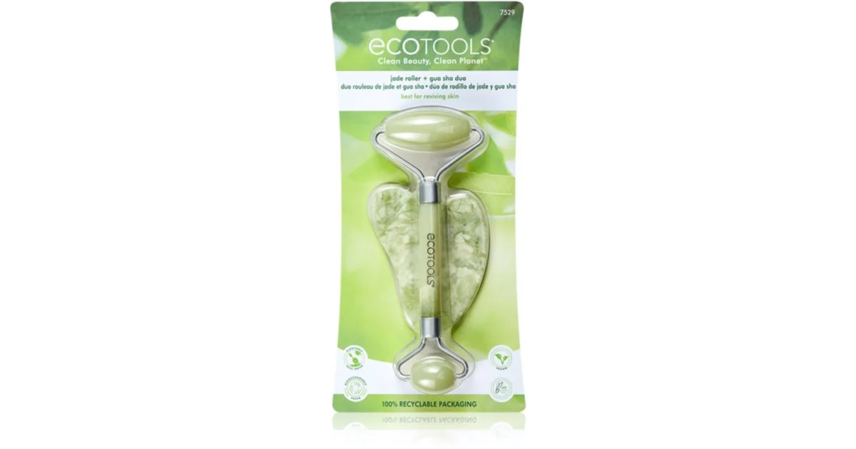 Ecotools Jade Roller & Gua Sha Rullo Per Massaggi Per Il Viso E Attrezzi Per I Massaggi 2 Pz