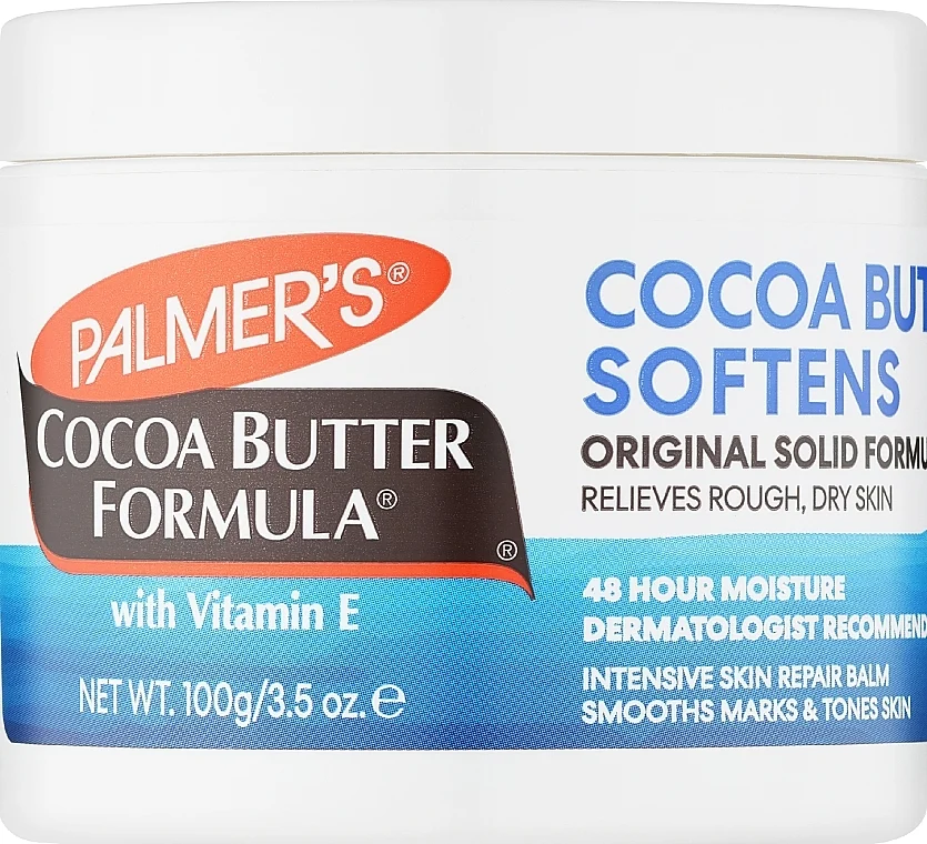 Burro di cacao lenitivo per corpo, con vitamina E.