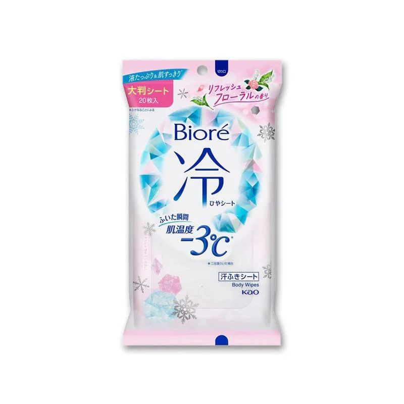 Salviettine deodoranti Biore Ice Cold Body Wipes - Profumo floreale (20 salviettine)