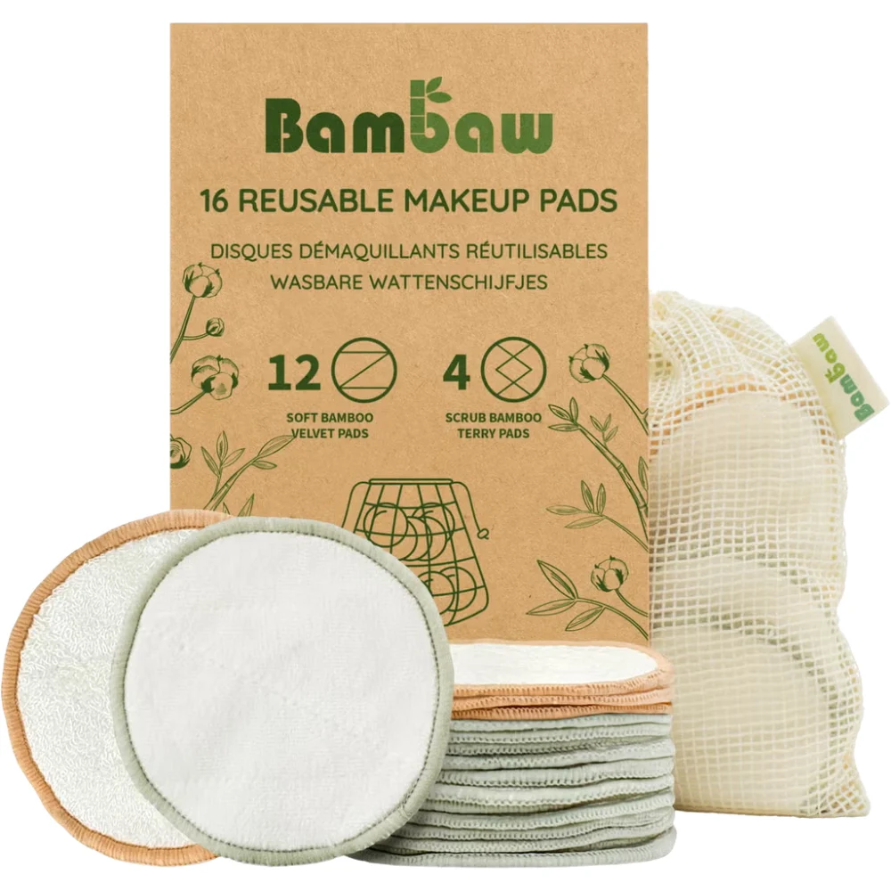 Bambaw Dischetti Struccanti Riutilizzabili 16 pezzi.