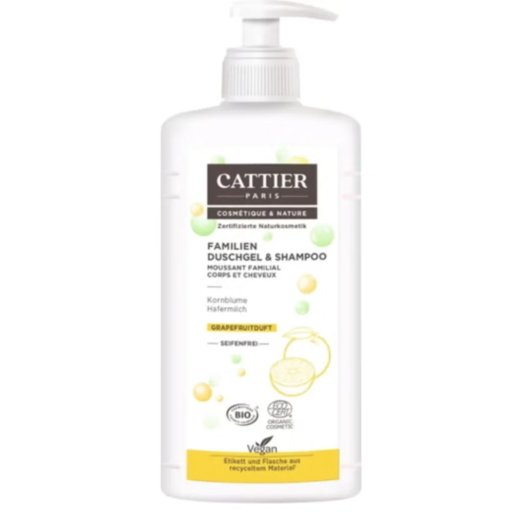Cattier paris Gel Doccia & Shampoo Formato Famiglia 500 ml