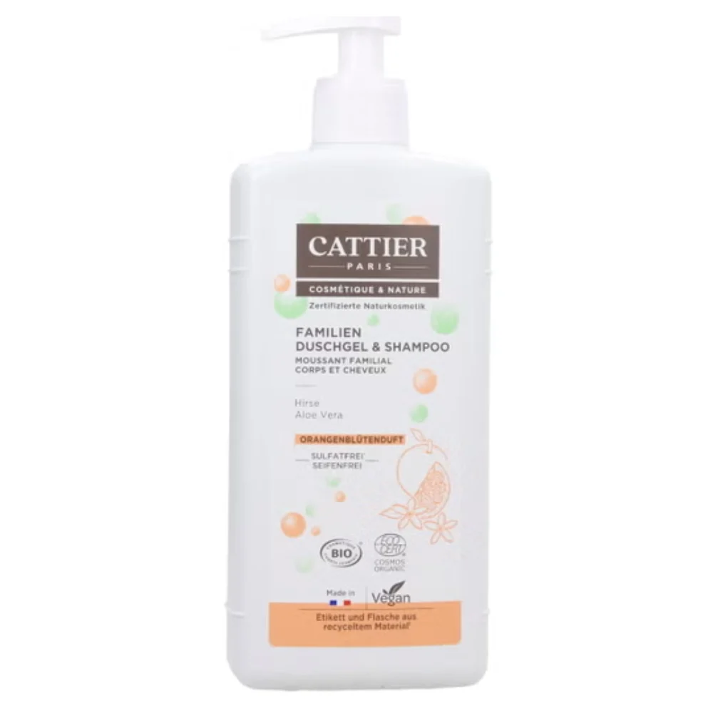 Cattier paris Gel Doccia Shampoo per Tutta la Famiglia 500 ml