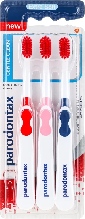 Set spazzolini da denti, extra morbidi, blu, rosa, rosso