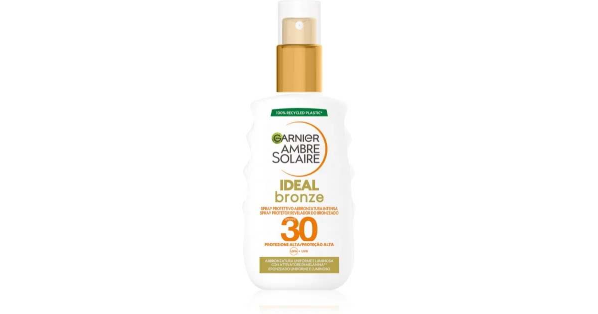Garnier Ambre Solare Ideal Bronze Spray Abbronzante Per Stimolare L'Abbronzatura Spf 30 200 Ml