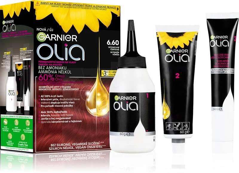 Garnier Garnier Olia - Colore permanente dei capelli grassi senza ammoniaca 6.60 rosso intenso