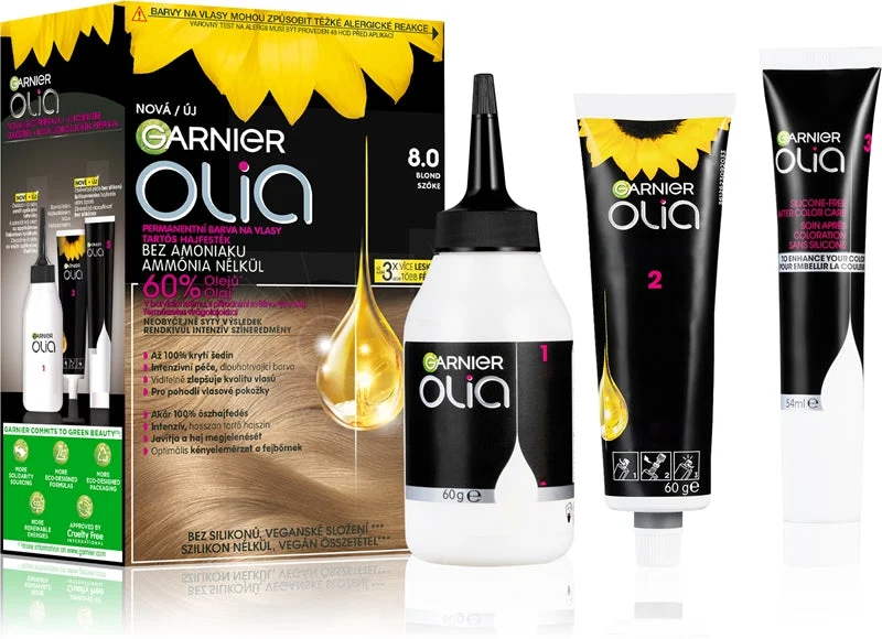 Garnier Garnier Olia - Colorazione permanente per capelli grassi senza ammoniaca 8.0 biondo