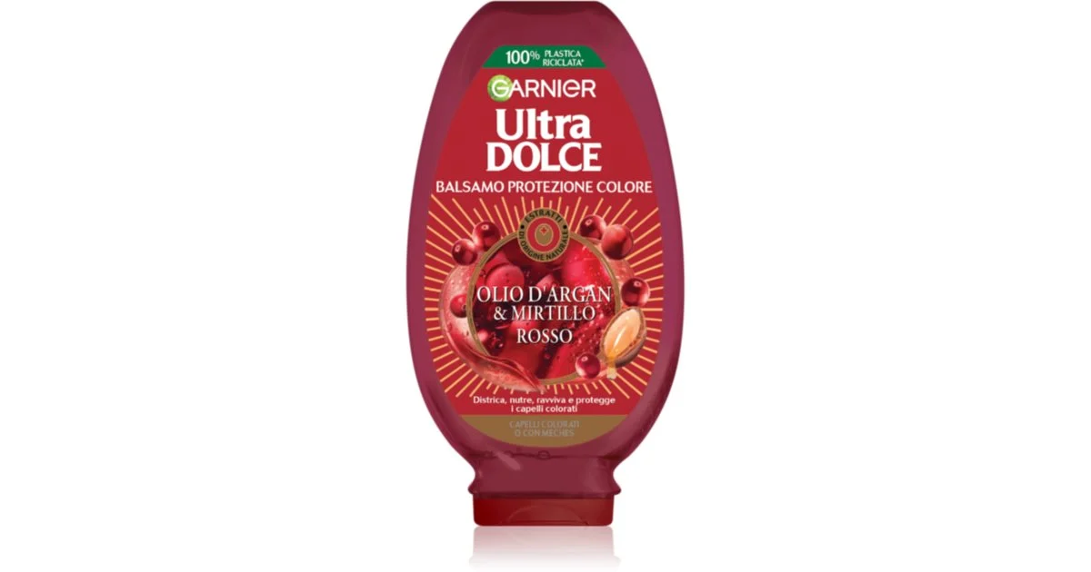 Garnier Ultra Dolce Olio Di Argan E Mirtillo Rosso Balsamo Per Capelli Tinti 200 Ml