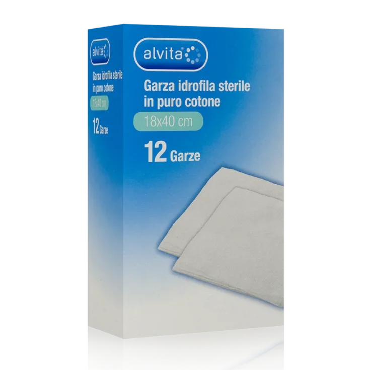 Garza Sterile 18Cmx40Cm Alvita 12 Pezzi