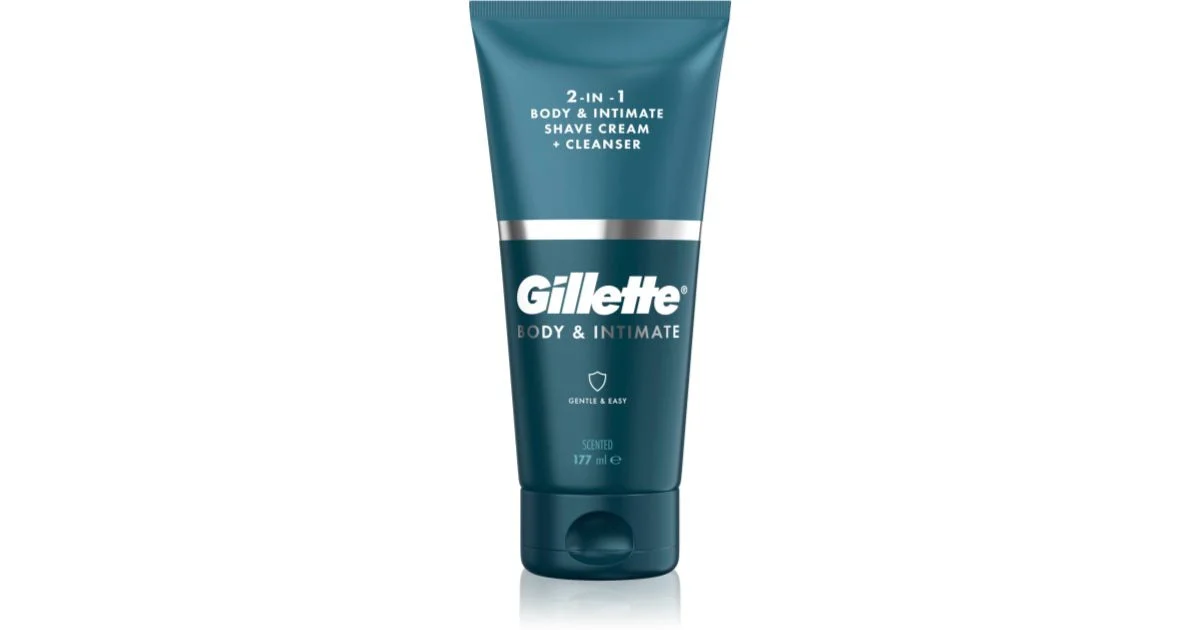 Gillett 2In1 Crema Prodotto Per La Depilazione Corpo E Intimo Dell'Olio Con Emulsione Detergente Per Uomo 150 Ml