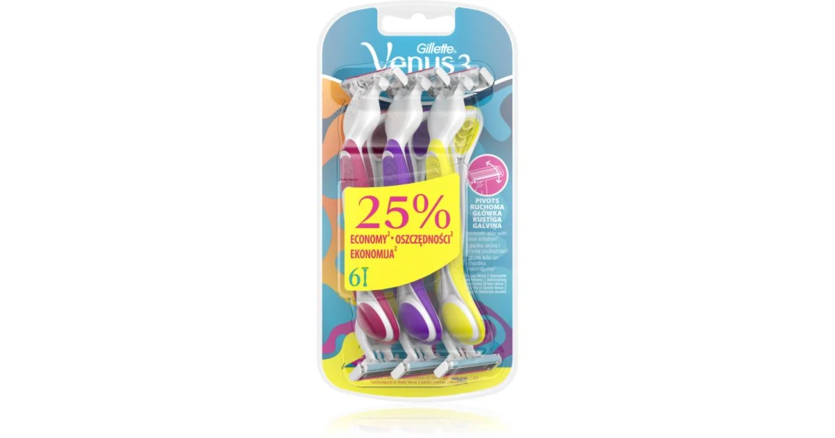 Gillette Venus 3 Plus Rasoi Monouso 6 Pezzi