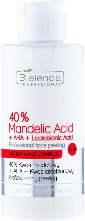 Peeling viso professionale con acido mandelico, lattobionico e acidi AHA