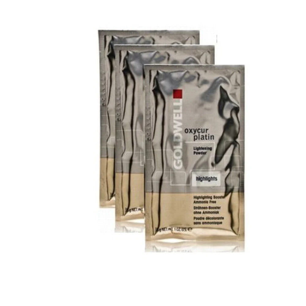 Set Trio Goldwell Oxycur Platin Polvere Ossidante Decolorante per Capelli 3 pezzi 30 g