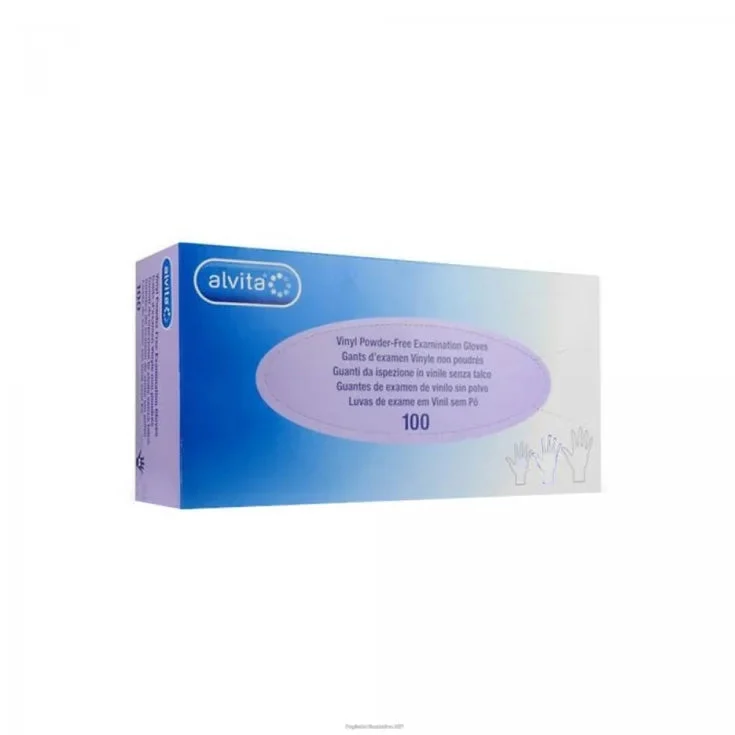 Alliance Guanti in vinile Senza Polvere alvita Taglia L 100 Pezzi