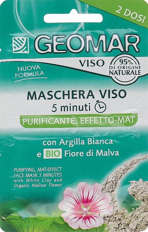 Maschera viso purificante con effetto opacizzante