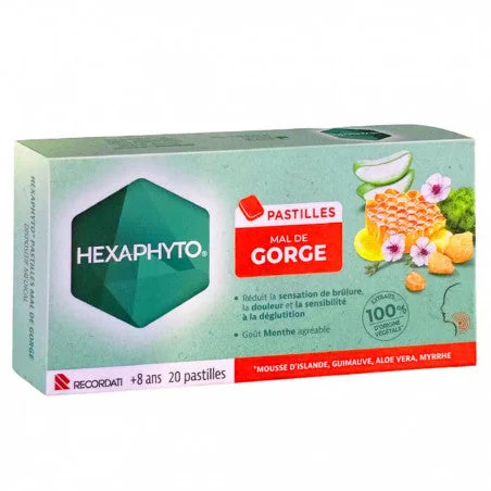 Hexaphyto Pastiglie Mal di gola Gusto Menta x20pezzi