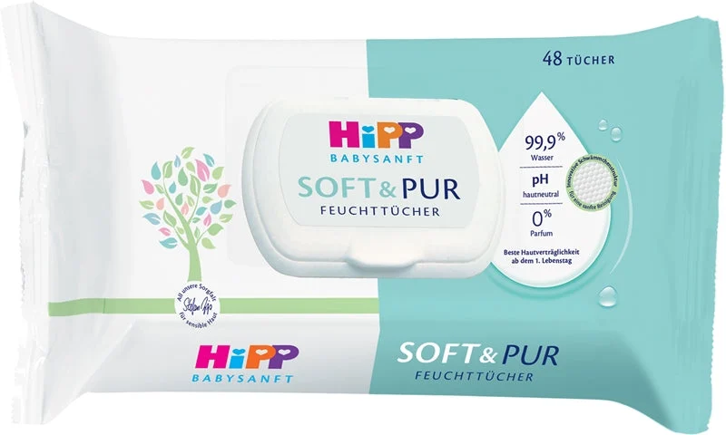 Hipp Soft & Pur salviette detergenti umidificate per neonati 48 pezzi