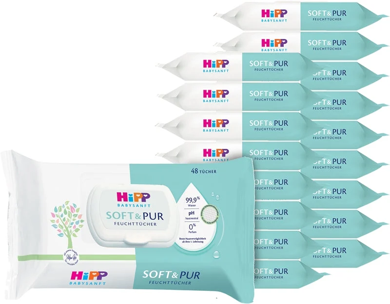Hipp Soft & Pur Salviette Detergenti Umidificate Per Neonati 18X48 Pezzi