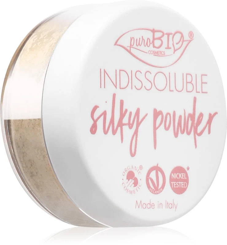 puroBIO Cosmetics Indissouble cipria in polvere opacizzante colore 03 Yellowish 8 g
