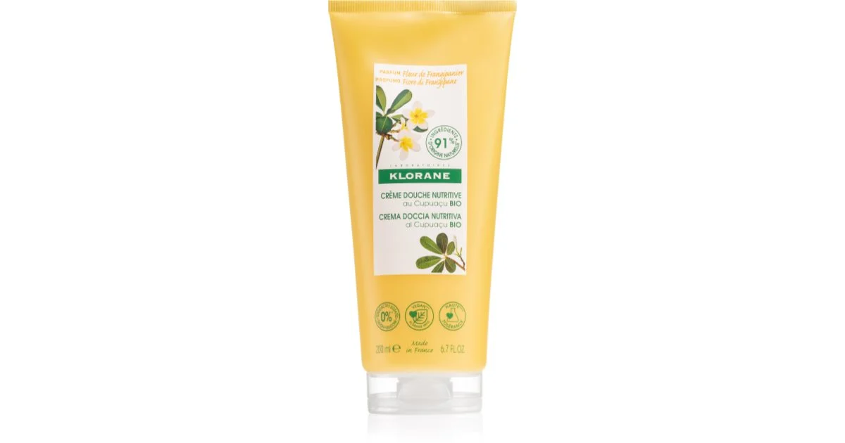 Klorane Cupuaçu Crema Doccia Nutritiva Fiori di Frangipane 200ml