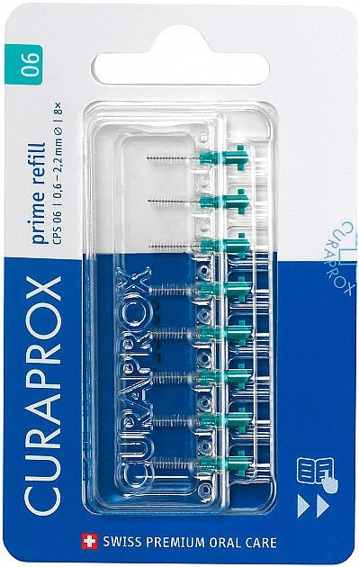 Scovolini interdentali "Prime Refill", CPS 0,6 -2,2 mm, senza supporto, 8 pezzi, turchese