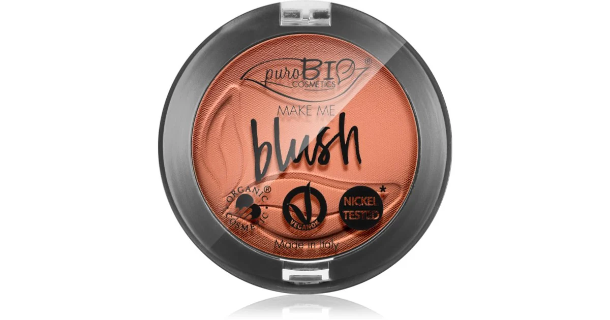 puroBIO Cosmetics Blush lunga durata colore 02 Matte Coral Pink 5,2 g